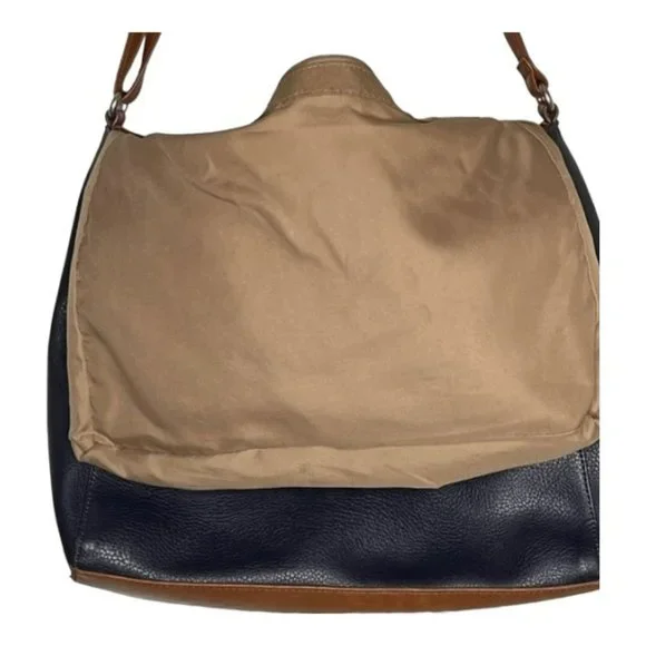 Relic Versatile Pebbled Faux Leather Bag  - Navy/Tan - 13" w x 3.5" d x 11.5” h - Picture 10 of 15